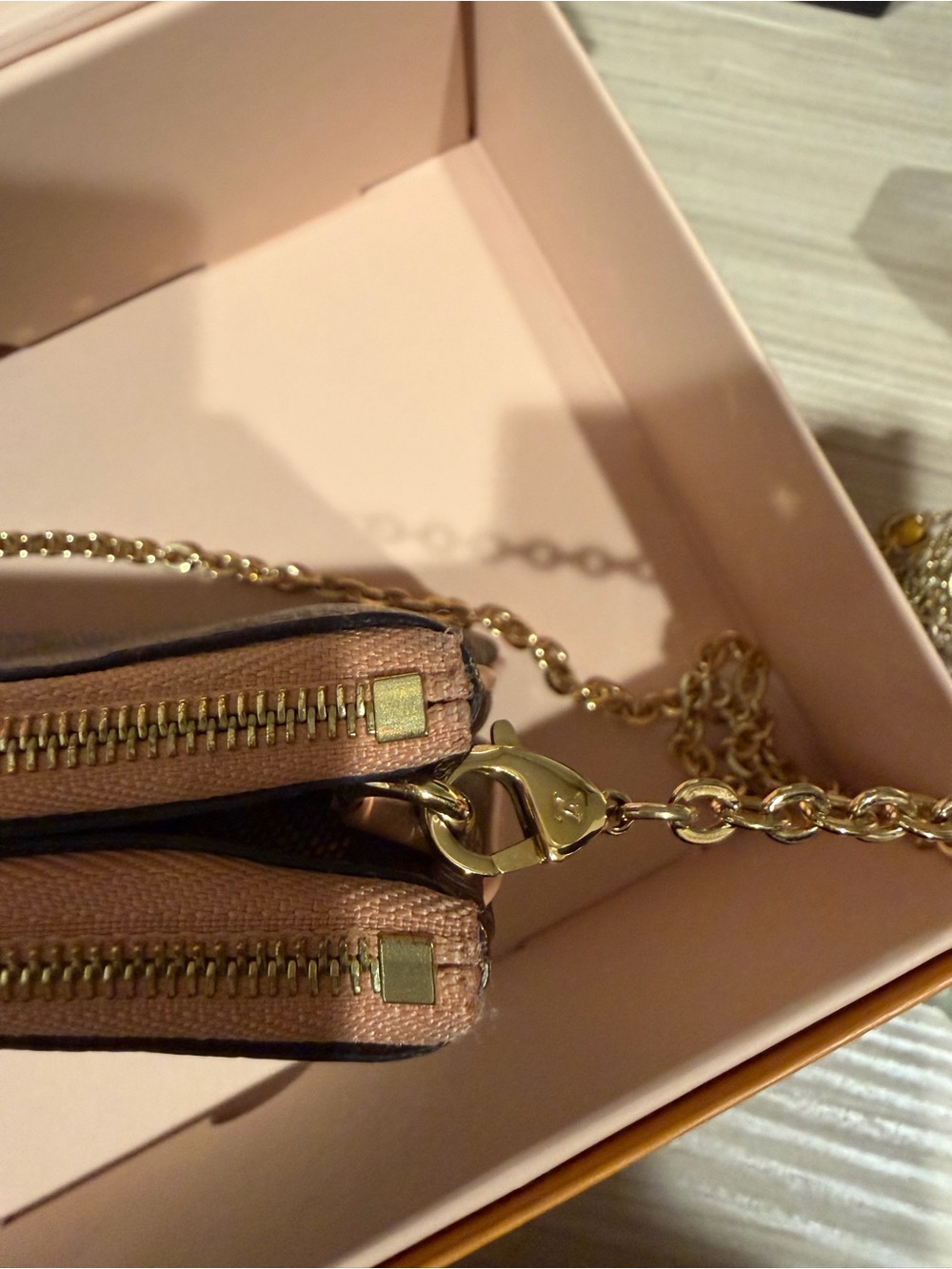 Louis Vuitton Brown Damier Ebene Canvas Pouch with Pink Trim and LV Initials - Picture 9 of 12